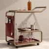 Barmont Luxe bar trolley with accessory storage and bronze-tone frame