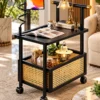 Caneva Luxe cane storage serving trolley with black frame and wheels