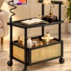 Caneva Luxe cane storage serving trolley with black frame and wheels