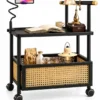 Caneva Luxe cane storage serving trolley with black frame and wheels