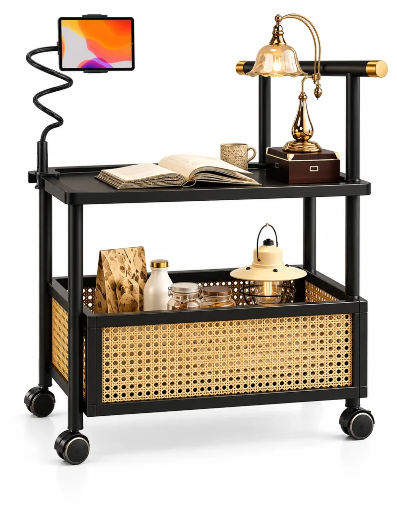 Caneva Luxe cane storage serving trolley with black frame and wheels