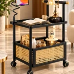 Caneva Luxe cane storage serving trolley with black frame and wheels