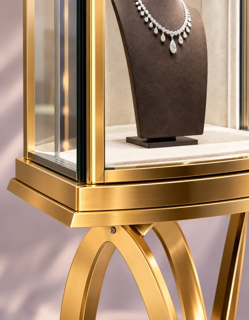 Celestia Luxe necklace display showcase with LED lighting