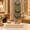 Elara Oval necklace display stand with earring holder