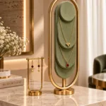 Elara Oval necklace display stand with earring holder