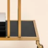 Elvora Luxe modern bar serving trolley with gold frame