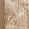 Forest Song two-door wooden cabinet with raised tree and bird carving
