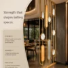 Gold stainless steel fluted glass partition screen by Alliance International Store