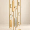 Gold stainless steel fluted glass partition screen by Alliance International Store