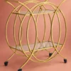 HaloArc Luxe 4 tier glass serving trolley with gold frame