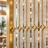 Linea Diamond vertical premix glass partition with Gold PVD detailing