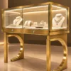 Lumora Gold LED jewelry display counter for showroom