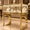 Lumora Gold LED jewelry display counter for showroom