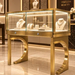 Lumora Gold LED jewelry display counter for showroom