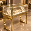 Lumora Gold LED jewelry display counter for showroom