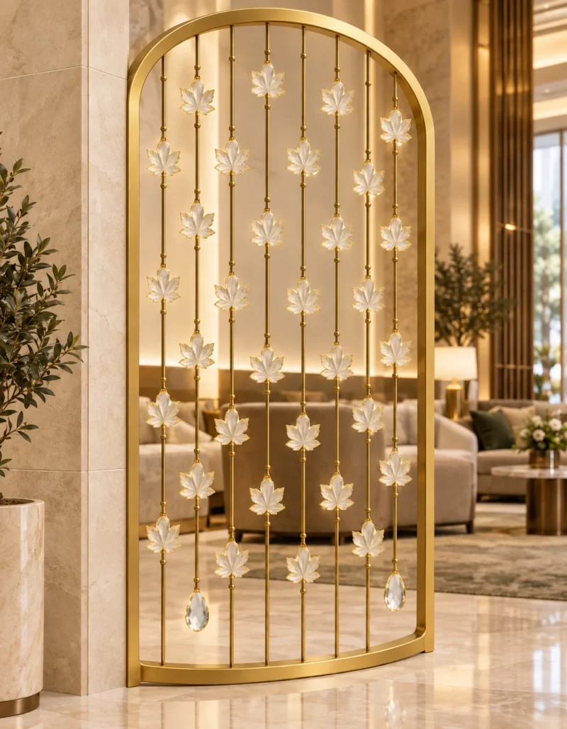 Maple Leaf Luxe leaf design premix glass partition