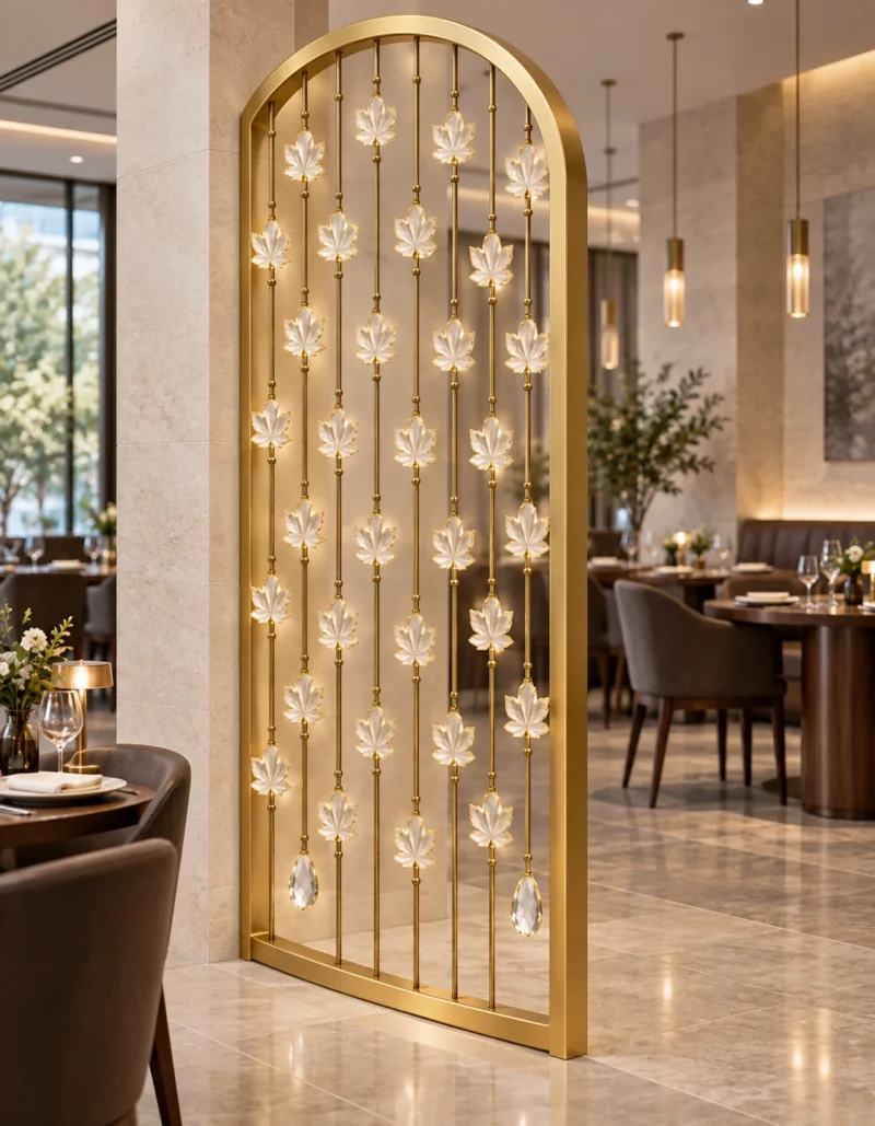Maple Leaf Luxe leaf design premix glass partition