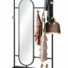 Noirva full length mirror with garment rack and black stainless steel frame
