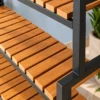 Norvik 4 tier rolling shoe rack with wooden-look slatted shelves and caster wheels