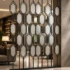 Onyx Geo geometric premix glass partition with black frame