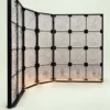 PrismFold Luxe folding premix glass partition with black frame