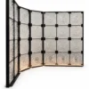 PrismFold Luxe folding premix glass partition with black frame