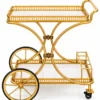 Regent Wheel 4 tier serving trolley with large spoked wheels and gold frame