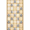 Ruby Drop decorative premix glass partition with Gold PVD grid