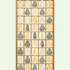 Ruby Drop decorative premix glass partition with Gold PVD grid