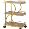Serena Curve designer serving trolley for home with gold frame