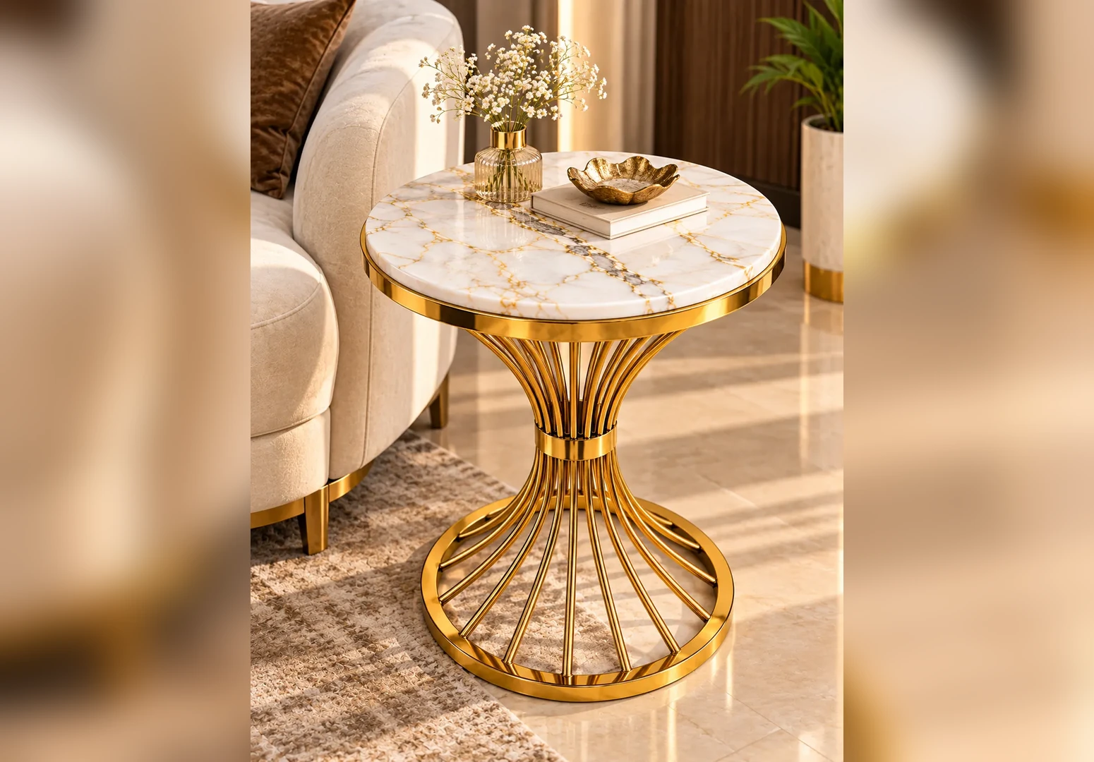 Modern side table for luxury living room