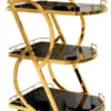 Sorella Curve curved serving trolley with gold frame