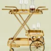 Velora Luxe bar trolley with bottle holder and gold frame