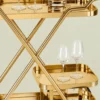 Velora Luxe bar trolley with bottle holder and gold frame