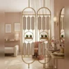Verde Arc PVD partition with planter and gold frame