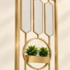 Verde Arc PVD partition with planter and gold frame