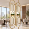 Verde Arc PVD partition with planter and gold frame