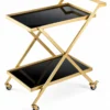 Veyra Luxe X frame serving trolley with gold finish