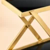 Veyra Luxe X frame serving trolley with gold finish