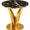 Veyra V black marble side table with sculptural gold base