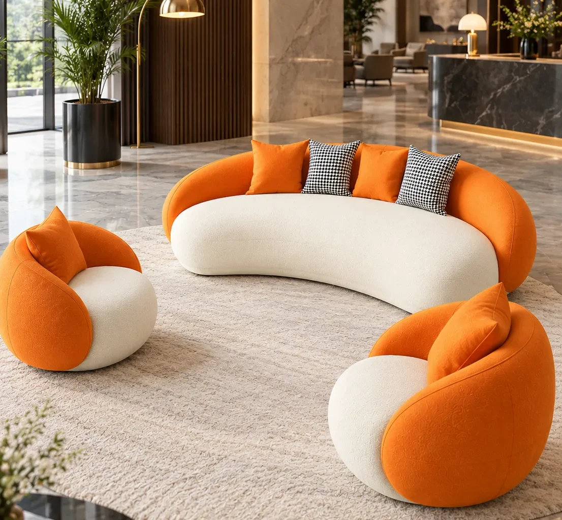 Modern Designer Twin Colour Sofa Set – Front view