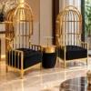 Gold Stainless Steel Accent Chair