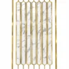 Marvella Hex Luxe marble design stainless steel partition with gold PVD frame