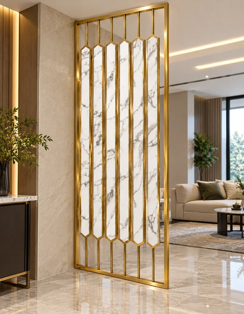 marble design stainless steel partition