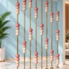 Blush pink marble bead room partition colour variant