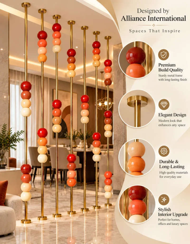 Mireva decorative marble bead partition by Alliance International