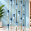 Dusty blue marble bead room partition colour variant