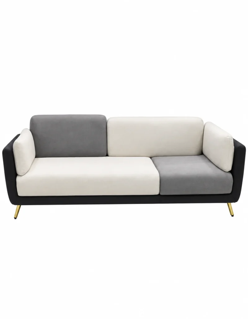 Monvera modern two tone sofa front view on white background