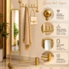 Solvane standing mirror with coat rack showing frame hooks mirror and stable base