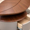 Close view of Sylvara leaf centre table drawer and layered design
